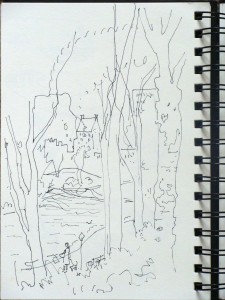 NYC, Central Park, Lillian Kennedy, pen and sketchbook