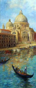 Santa Maria della Salute Venice - acrylic painting - weeklyartlesson.com  Lillian Kennedy