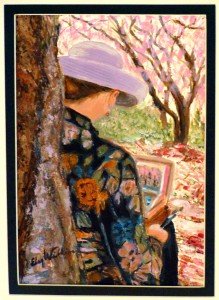 Elsy Wilkin's painting of Lillian Kennedy painting 5" x 7"