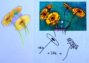 how to draw flowers part ll - how to put a stem on flower drawings