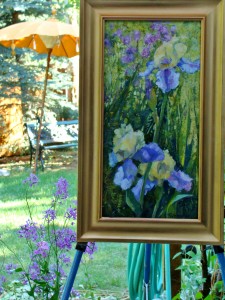 Lillian Kennedy acrylic plein air iris painting