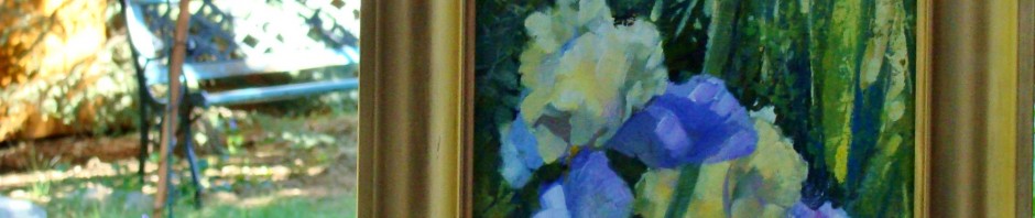 Lillian Kennedy acrylic plein air iris painting