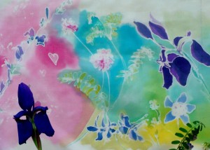 how to - silk painting, iris , Lillian Kennedy, weekly art lesson 