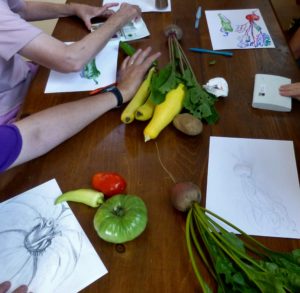 vegetable drawing at the KB Cafe